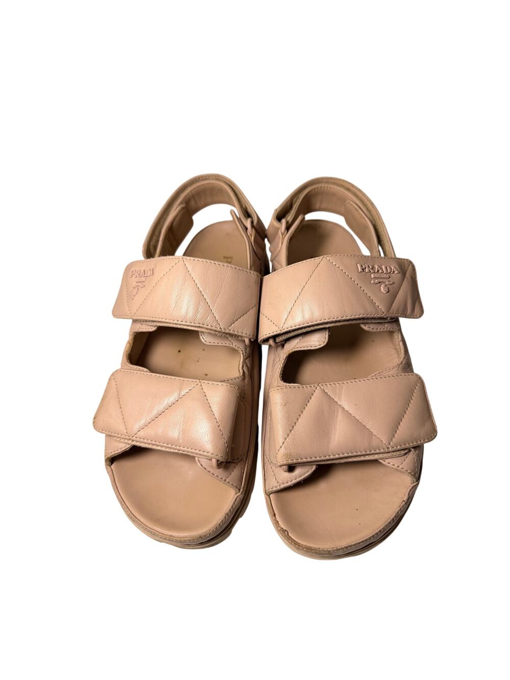 Prada Blush Pink Leather Comfort Sandals